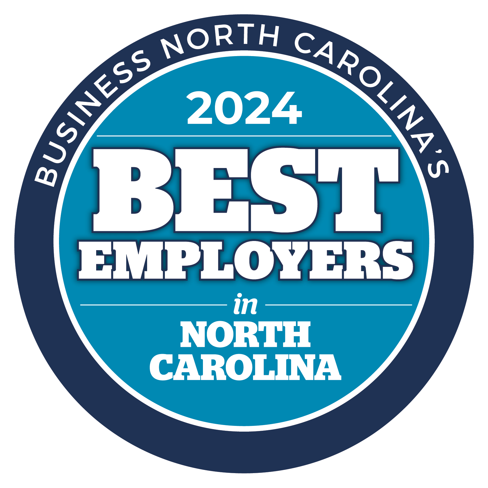 Circle logo for 2024 Best Employers in NC.