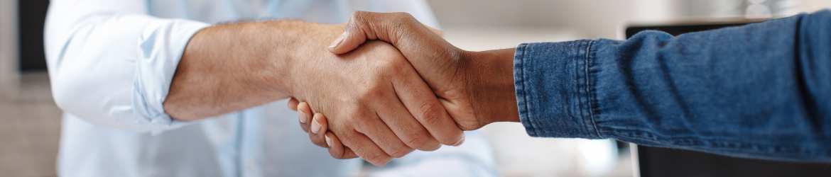 Close up of handshake.